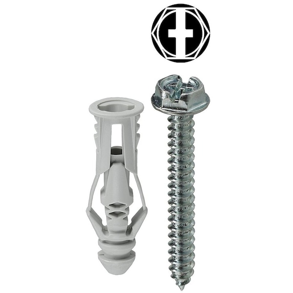 Dottie Triple-Grip Screw Anchor, 1-3/16" L, Nylon TG8KHXTP - main